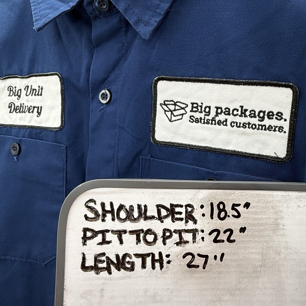 Big Unit Delivery Guy Work Shirt Spirit Halloween Costume Shirt Size Medium - Picture 7 of 7